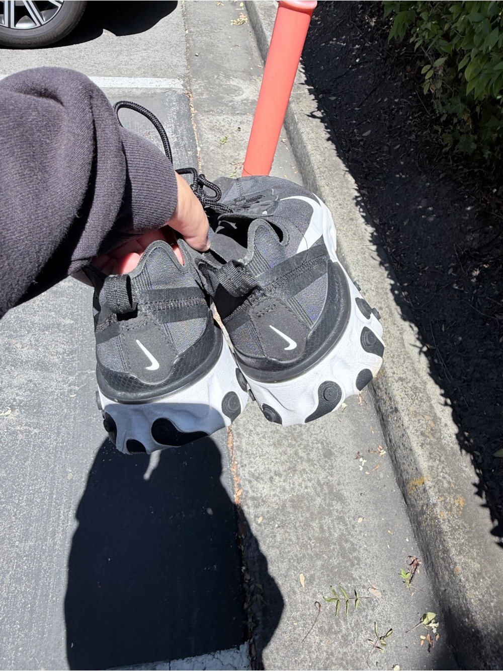 Nike Black and White React Element Running Shoes - Picture 3 of 6